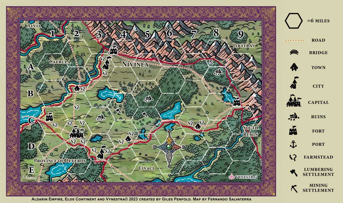 Иллюстрация Фернандо Сальватерра для сеттинга Vynestra Джайлза Пенфолда